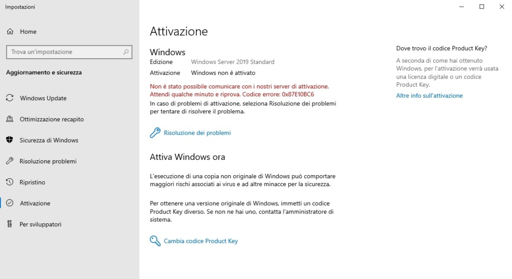 Change Product Key Windows 10 Windows Server 2019 via cmd