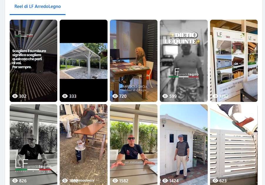 Restyling sito web LFarredolegno 2 Campagne e Reel su META LFarredolegno 1